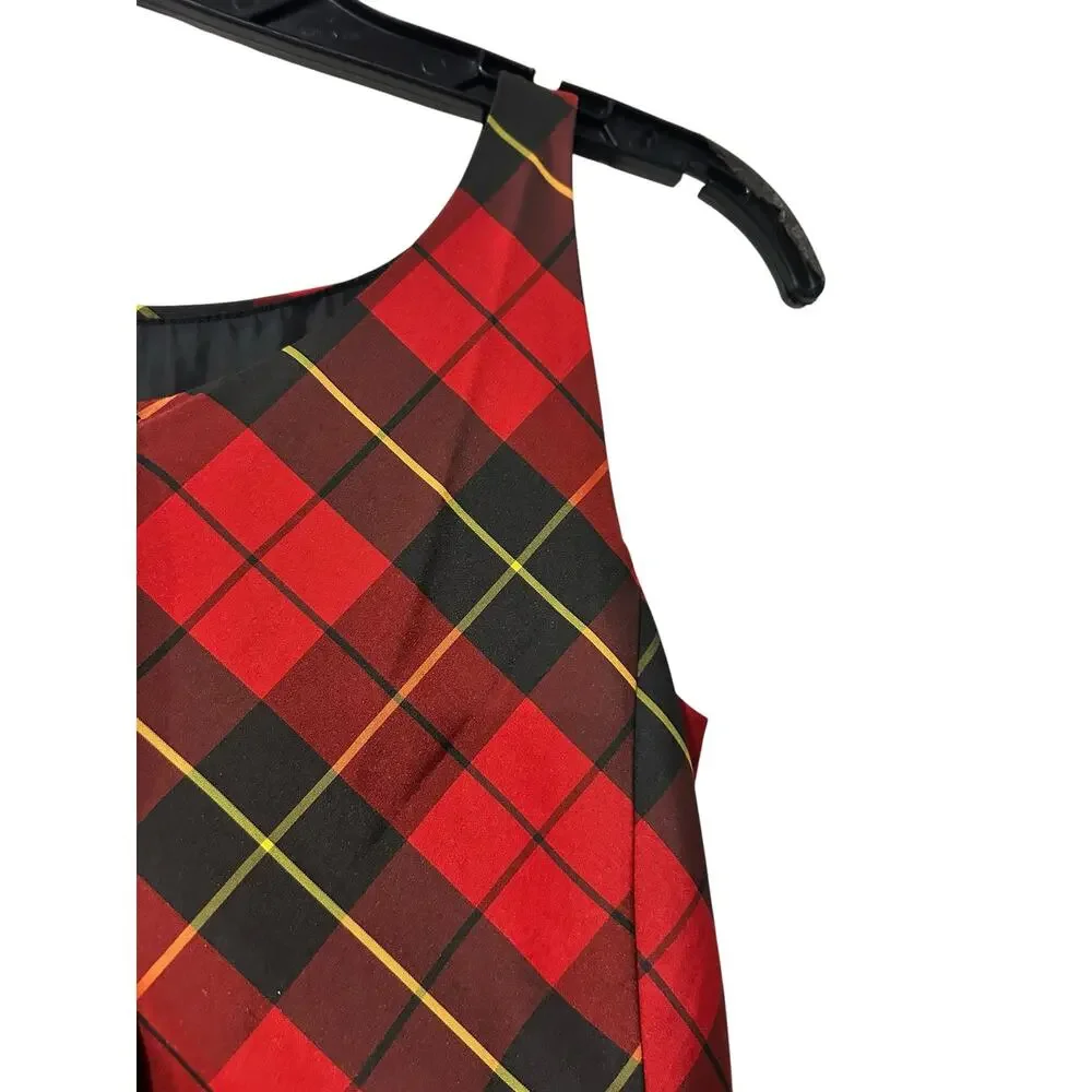 Ralph Lauren Girls Dress Plaid Petticoat Underlayer Preppy Sleeveless SZ 12